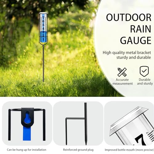 Asenron 20240619AH Rain Gauge Outdoor, Rain Gauges Outdoors Best Rated, Accurate Rain Measure Gauge thumb #2
