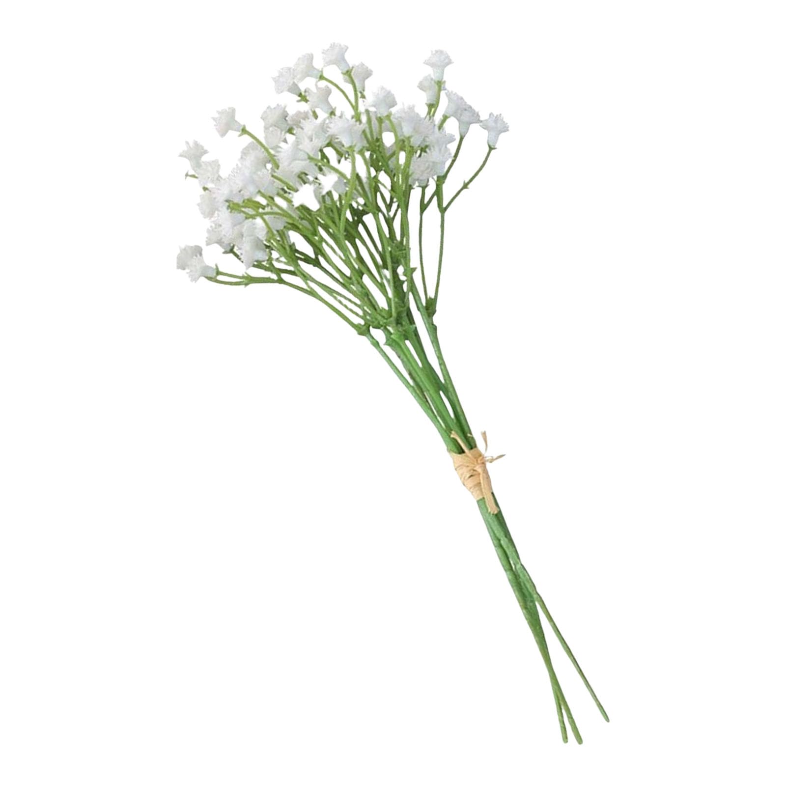 Tfaoys White 25Pcs Faux Gypsophila Wedding Bouquets Home Garden Decoration Realistic Touch Pvc Flower Weather Resistant Low Maintenance Decors Pvc Bridal Bouquets