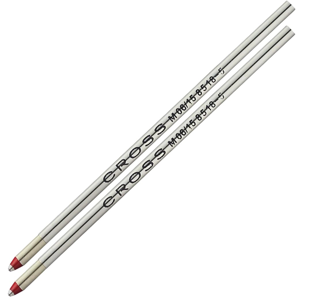 Cross 8518-5 Original Mini Refill for Ballpoint Pens, Medium Point, Suitable for Cross Tech3+ Ballpoint Pens, 2 Pack, Red