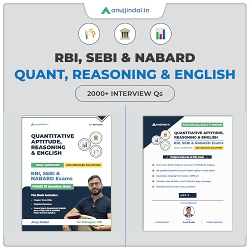Image of RBI Grade B Phase 1 Question Book with detailed solutions of Quant, Reasoning and English by Anuj Jindal