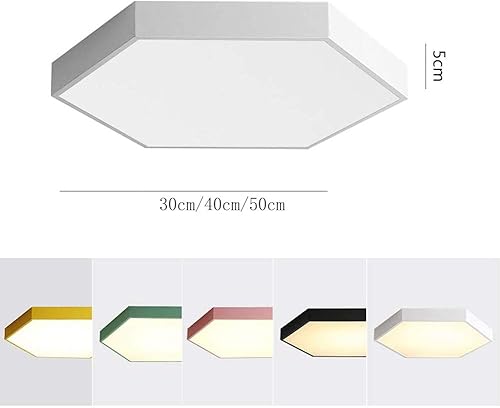 Miniatura 4 de Lámpara de techo LED negra con mando a distancia regulable, lámpara de techo hexagonal de metal para sala de estar, dormitorio, comedor, cocina, luz