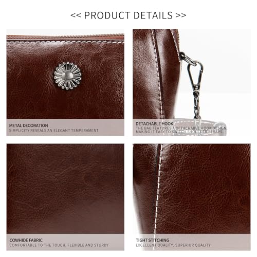 Image of Genuine Leather Small Crossbody Bags for Women | Lightweight Shoulder Purse, Designer Handbag with Adjustable Strap, Casual Travel Everyday Bag