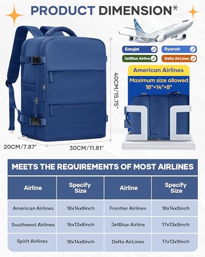 Image of coofay Travel Backpack for Men Women Carry on Backpack for Airplanes Personal Item Bag for Traveling on Airplane Traveling Backpacks Airback Backpacks for Travel Mochila de Viaje