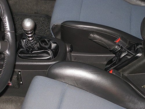 RedlineGoods ebrake Boot Compatible with Saturn ION 2003-07. Tailor Made - not Universal. Genuine top-Grade Italian Black Leather with Black Thread