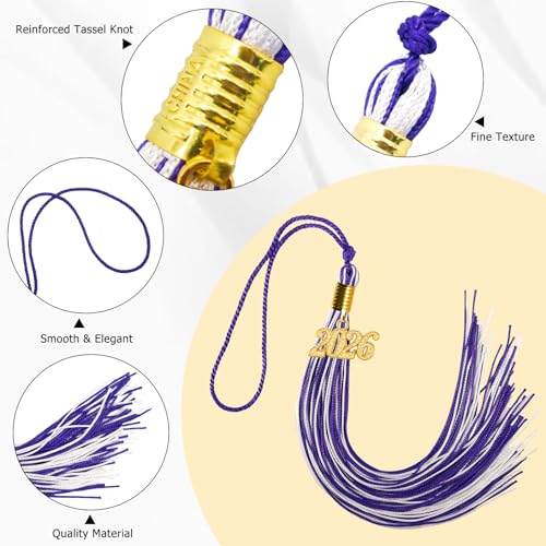 Image of GraduationMall Single&Multiple Color Graduation Tassel with 2026 Year Charm 9 inch