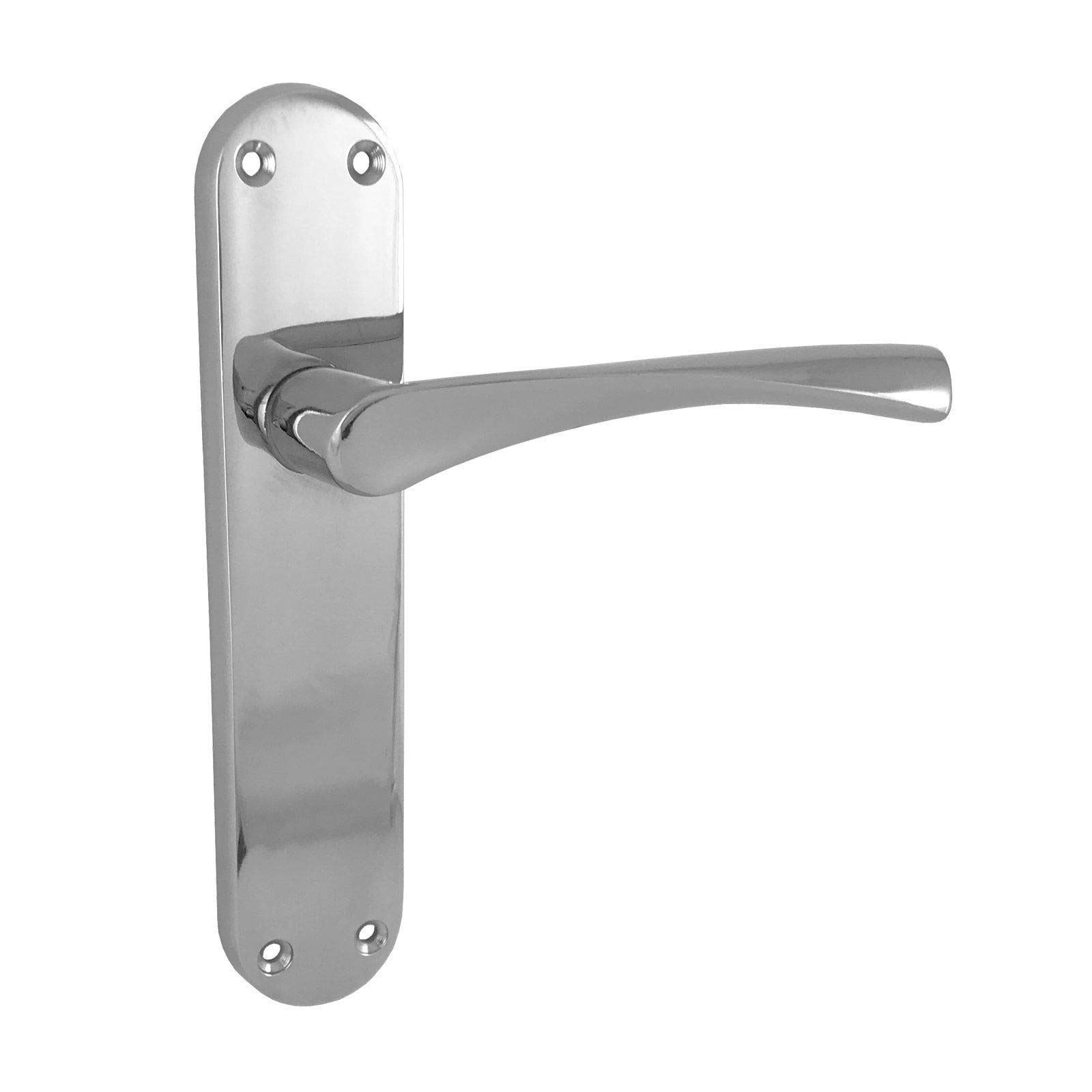Jiyo.Outdoor Astrid Door Handles On Backplate Polished Chrome Finish 182mm x 45mm