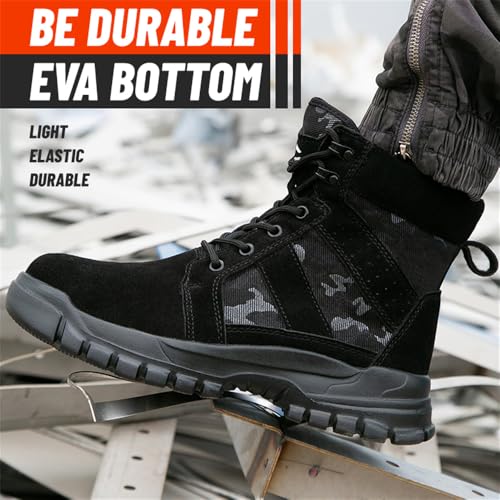 Image of Women's Steel Toe Boots Waterproof Lightweight Construction Safety Shoes