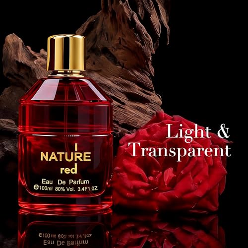 Image of Men's Eau de Parfum, Citrus Floral Men's Perfume with Musk & Cedarwood Base, Viva Las Vigas Rose Fragrance I nature Red