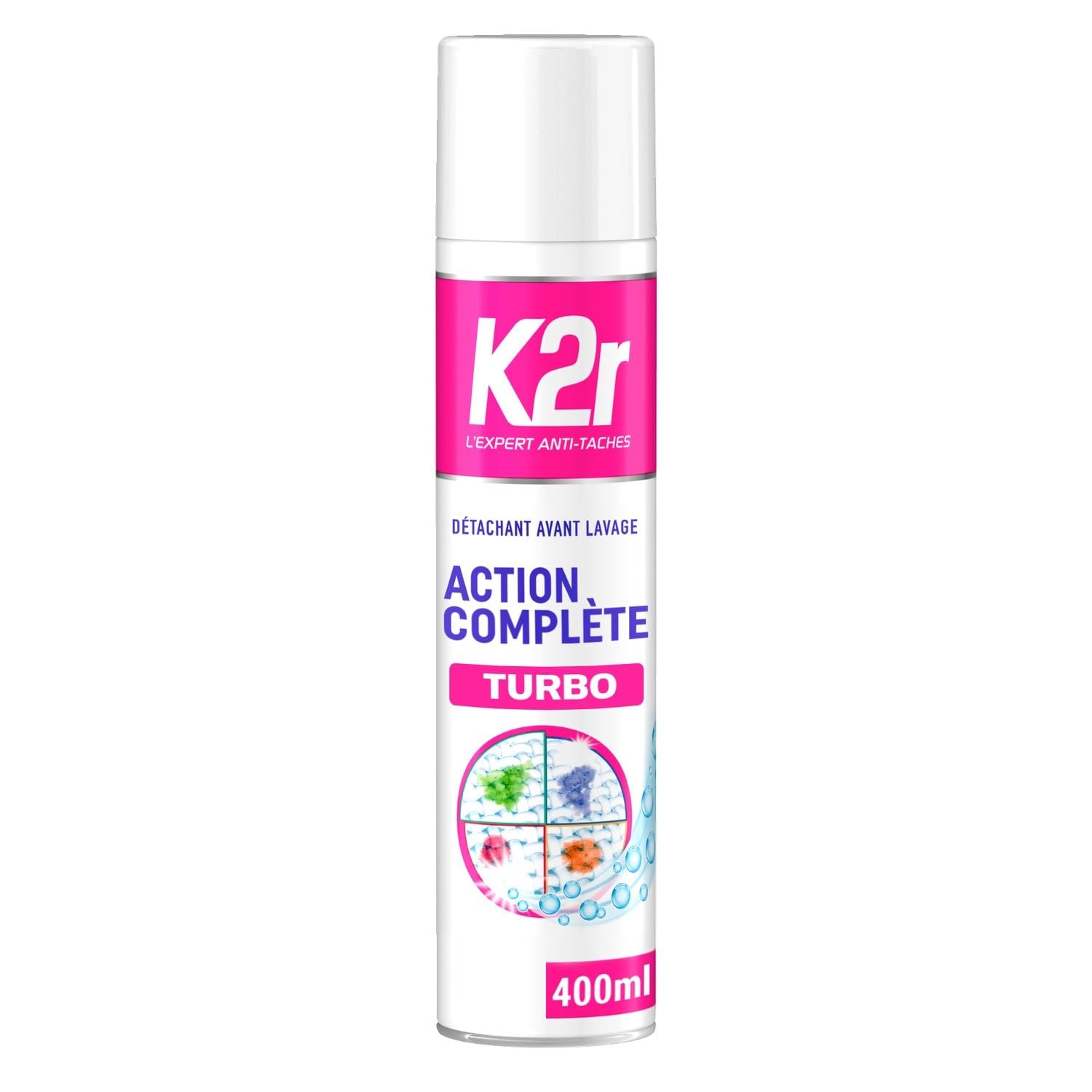 K2R – Détachant Puissant Avant Lavage, Action Complète Efficace pour Tout Type de Tissu (Spray 400mL) - Le Lot De 3