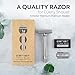 Parker THE VARIANT CLOSED COMB - ADJUSTABLE Double Edge Safety Razor, Customize your Shave with a Turn of the Dial from Mild to Aggressive - 5 Blades Included (SATIN CHROME)