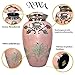 Human Funeral Cremation Urn, Large Size Pink Human Ash Urn with Velvet Bag and Personalization