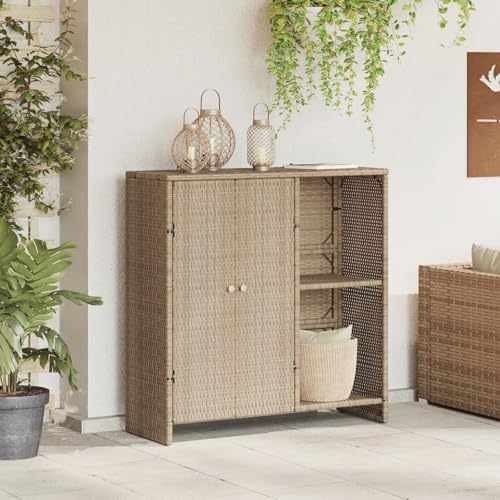 Snsowed Armario de Almacenamiento Beige 100x36x102 cm Ratán, Armarios Dormitorio, Armario Ropero, Roperos De Dormitorio, Armario para Habitación - 4103824