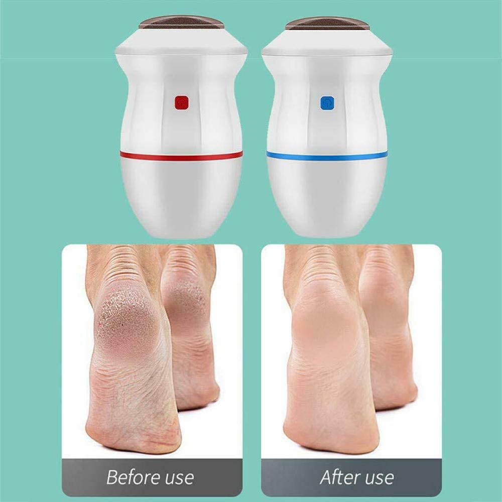 Lima eléctrica para pies, Lima eléctrica para pies, pedicura, Lima para pies, removedor de Callos Duros, Herramienta para Callos con 2 Rodillos-Rosa