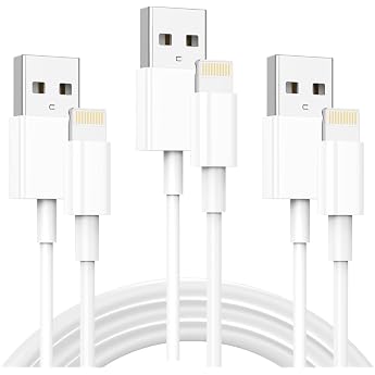 iPhone Charging Cable USB Lightning Fast Charging Cable 2 m Pack of 3 for