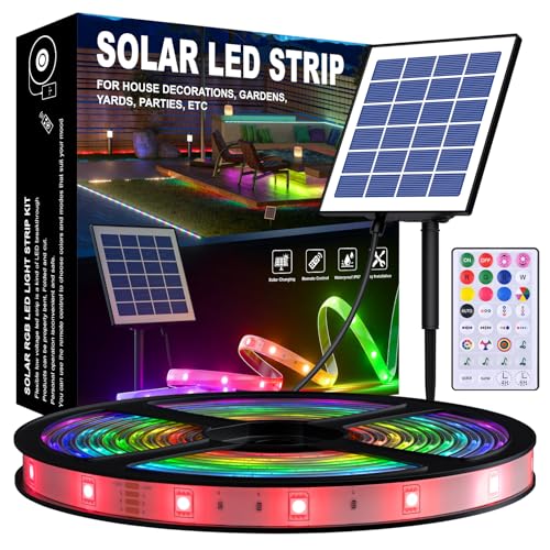 MIWATT Solar LED ARGB Lichterkette, 5 Meter, IP67 Wasserdicht für Außenbereich, Pool, Hochzeit, Bühnenbeleuchtung