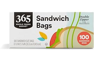 365 by Whole Foods, Double Zipper Sandwich Bags: Unparalleled Freshness and Convenience for Your Sandwiches