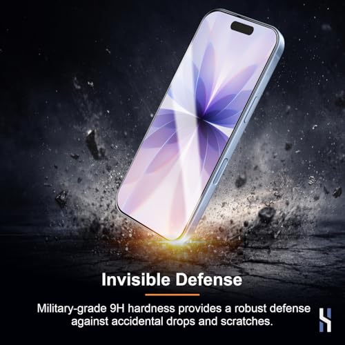 Image of Tempered Glass for iPhone 17 (6.3 Inch) Military Grade 9H Screen Guard, Anti-Scratch, Shatterproof, Edge-to-Edge Full Coverage - Black Border
