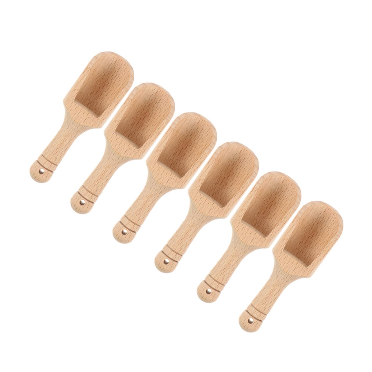 6Pcs Wooden Teaspoons Multi Functional Measuring Spoons for Salt Sugar and Milk Powder for Home Use and Giving Beechwood Design