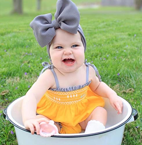 KIDOCHEESE Big Bows Baby Girl Headbands with Bows Elastics Nylon Hairbands Oversized Head Wraps Large Hair Bow Hair Accessories for Baby Girls Newborn Infant Toddlers Kids3