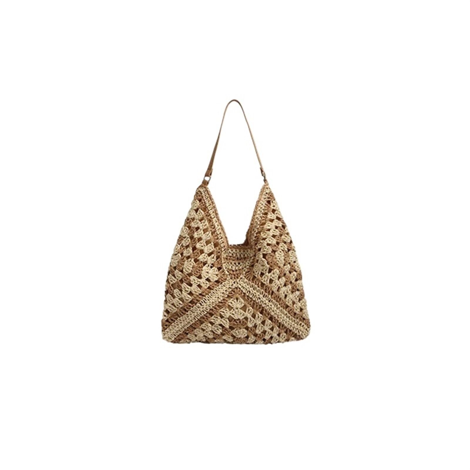 EBZFASO Straw Crochet Beach Tote