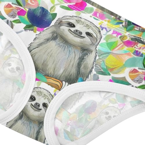 Cute Sloths Flowers Toddler Girls Underwear 2t Cotton Panties Little Girl Print Kids Briefs Undies4