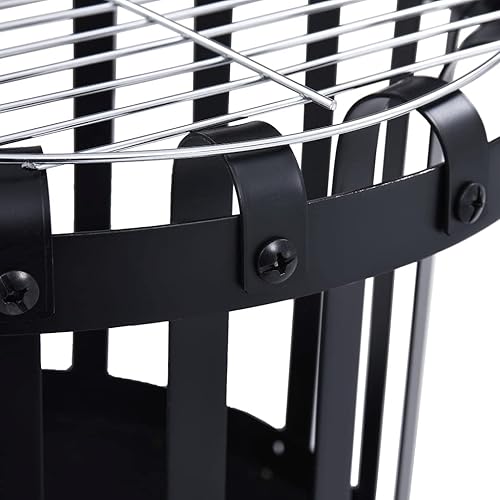 Miniatura 4 de Rejilla para hoguera, hogueras para exteriores, hoguera de acero para hoguera, pequeña hoguera al aire libre, canasta para fogata de jardín, con