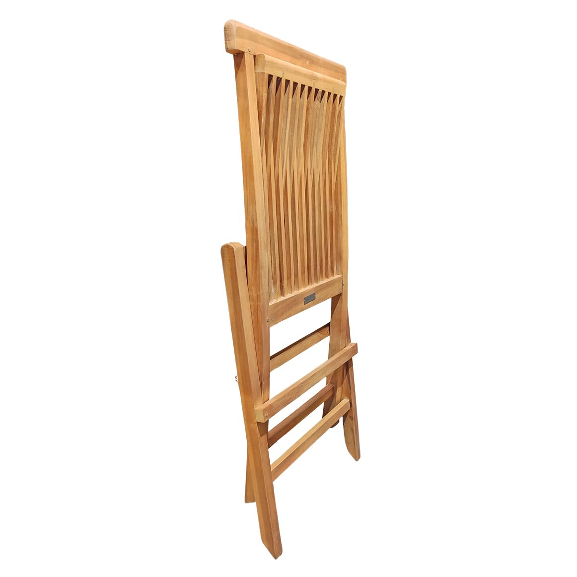 Meubletmoi Chaise de Jardin Pliante en Bois de Teck Massif huilé pour Table de Repas - Extérieur Naturel Patio terrasse Balcon - ANCOLIE