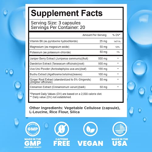 selfevolve Water Loss Pills - Natural Diuretic Pills for Water Retention - Water Pill for Fast Acting Bloating Relief - Easy to Take Water Retention Pills for Women and Men - 60 Veggie Capsules - Image 4