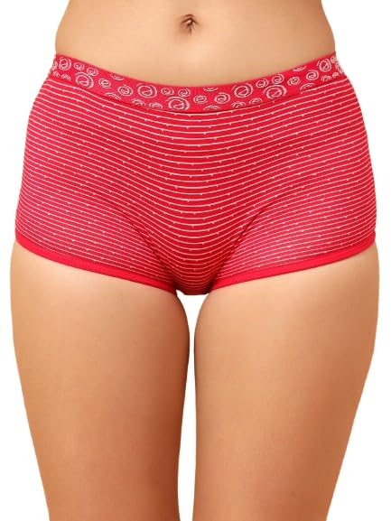 Stripe Mid Waist Full Coverage Boyshorts Panties for Women-image-24