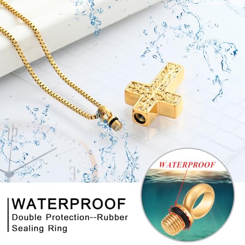 XSMZB Cross Urn Necklace for Ashes for Women Men Tree of Life Cross Cremation Jewelry Keepsake Pendant for Ashes of Loved One4