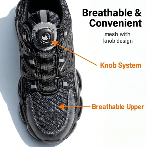 Image of Steel Toe Shoes for Men Women Lightweight Comfortable Work Sneakers Composite Toe Shoes Safety Tennis Sneakers for Long Shifts