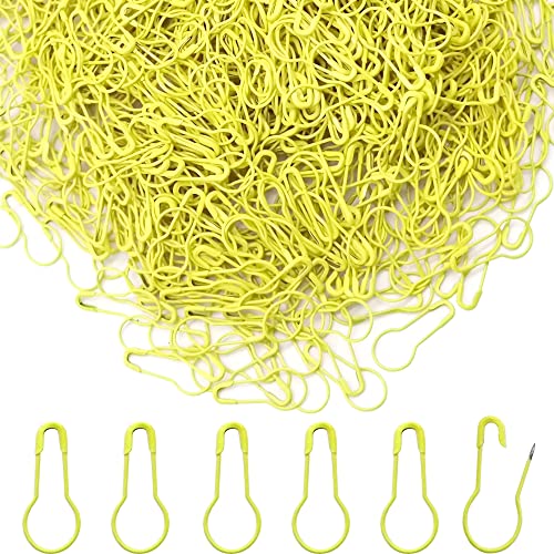 Yosawo 500 pcs Safety Pin Clothing Tag Pins Bulb Pin Metal Gourd Pin Calabash Pins for Hand Sewing DIY Crafts Home Accessories (Yellow)