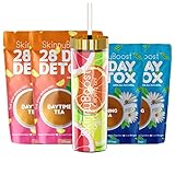 Skinny Boost Tea Kit-2 Pack-2 Plus Free Fruit Slice Tumbler- 2 Daytime Teas (28 Bags/Pouch) 2 Evening Detox Teas (14 Bags/Pouch) Non GMO, Vegan, All Natural Detox and Cleanse for Weight Loss