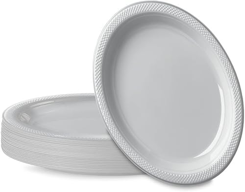 Miniatura 10 de Vibrantes platos redondos de plástico rosa, 10 pulgadas (paquete de 20), diseño de calidad premium, ideales para cualquier evento o fiesta