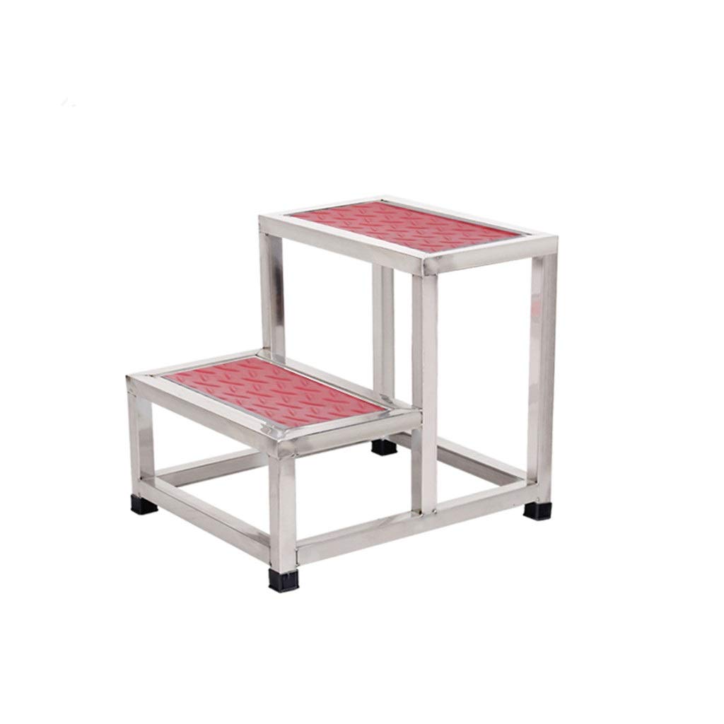 ladders for Home, Step Stool Stainless Steel Footstool(Red)