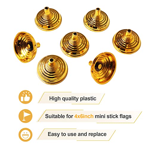Qoupln 36 Pieces Mini Flag Stands Table Flag Holders Mini Flag Bases 55X38Mm Golden Desk Flag Holders, Holds 4X6Inch Mini Stick Flags, Mini Work Flag Holders For Company Team Logo Flag #TOP2