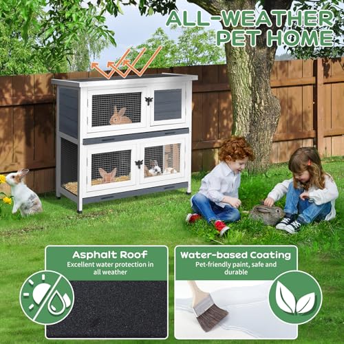 Amzoss 34248327-851-531 2 Story Solid Wood Rabbit/Bunny Hutch thumb #5