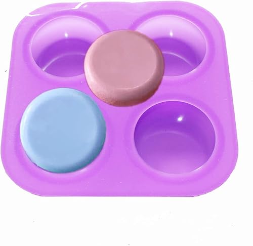 Miniatura 3 de X-Haibei Molde de barra de loción de jabón de esquina redonda llana básica que hace suministros de silicona diámetro 2.5inch