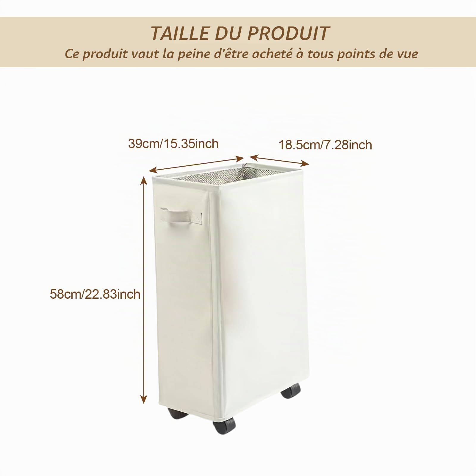 Panier à Linge sur Roulettes: Chariot Linge 4 Pièces Roulettes et 1 Pièces