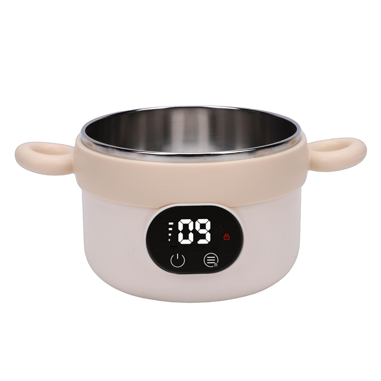 Baby Food Heating Bowl Rechargeable Smart Temperature Control Stainless Steel Portable for Porridge and Purees Travel Use (Milk Apricot) — view 7