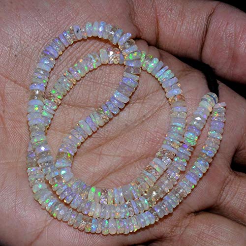 Perles de roue d'opale éthiopienne AAA+ éclatantes pour la création de bijoux luxueux de 8 pouces