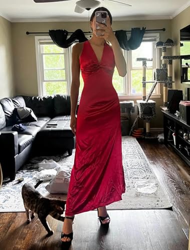 BOLENSYE Halter Silk Prom Dresses 2025 Mermaid Long Satin Bridesmaid Dress for Women3