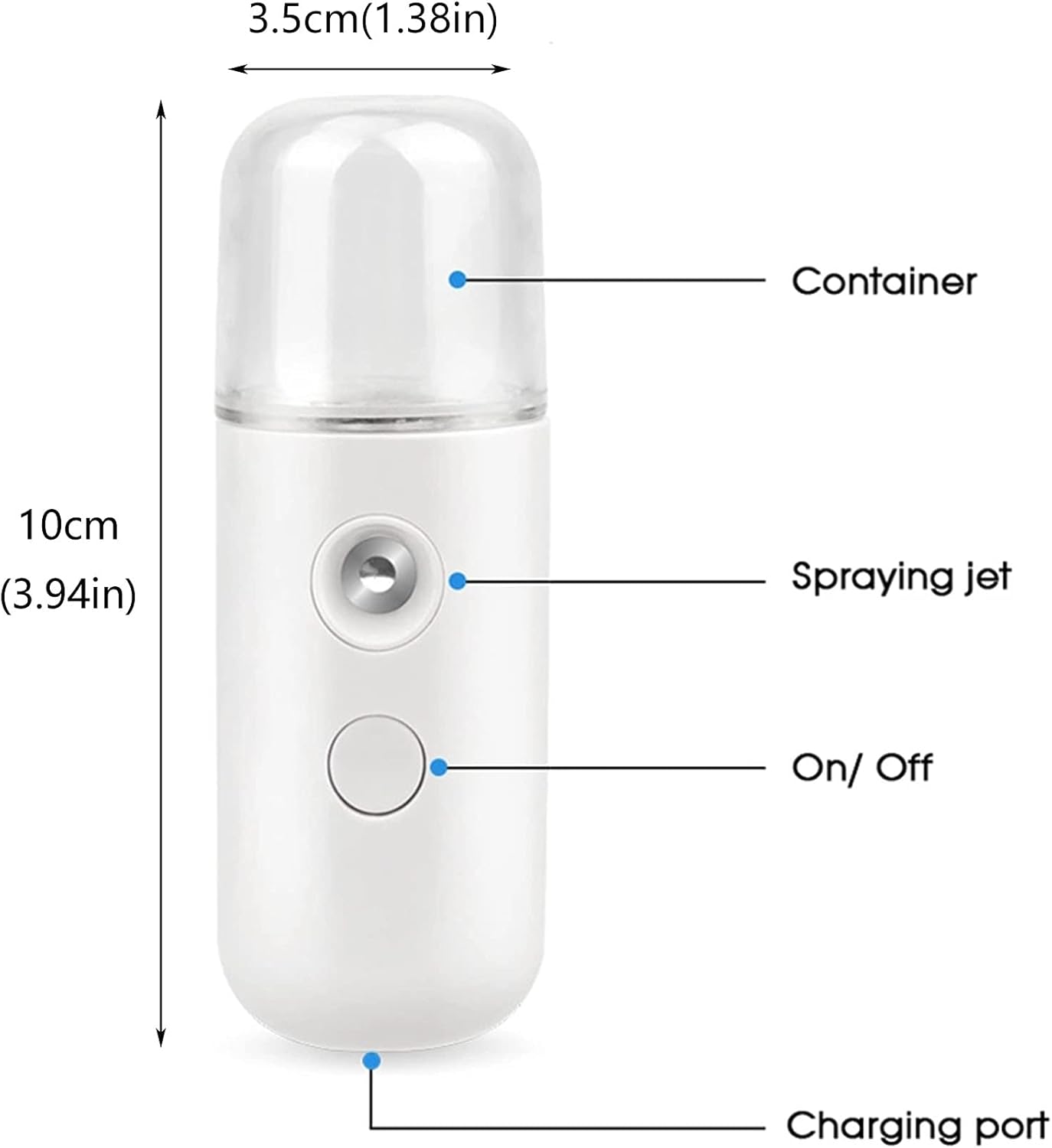 2 Pcs Face Mist Sprayer, 30ml Portable Mini Nano Face Mist, Moisturizing Skin Care Humidifier, Moisturizing Face Face Spray USB Rechargeable