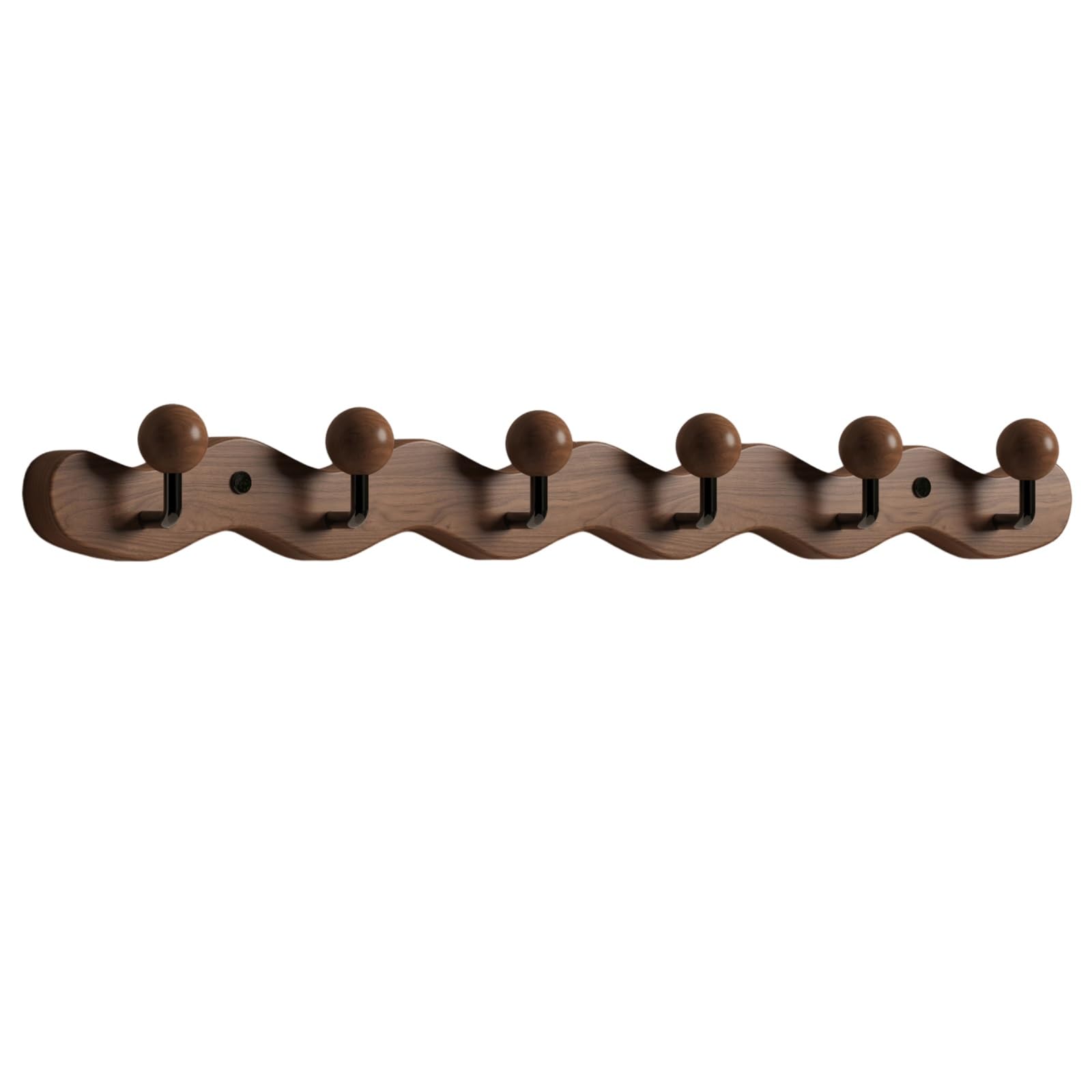Ltsrll Walnut Rustic Wall-Mounted Coat Rack Hooks For Bathroom Closet Entryway