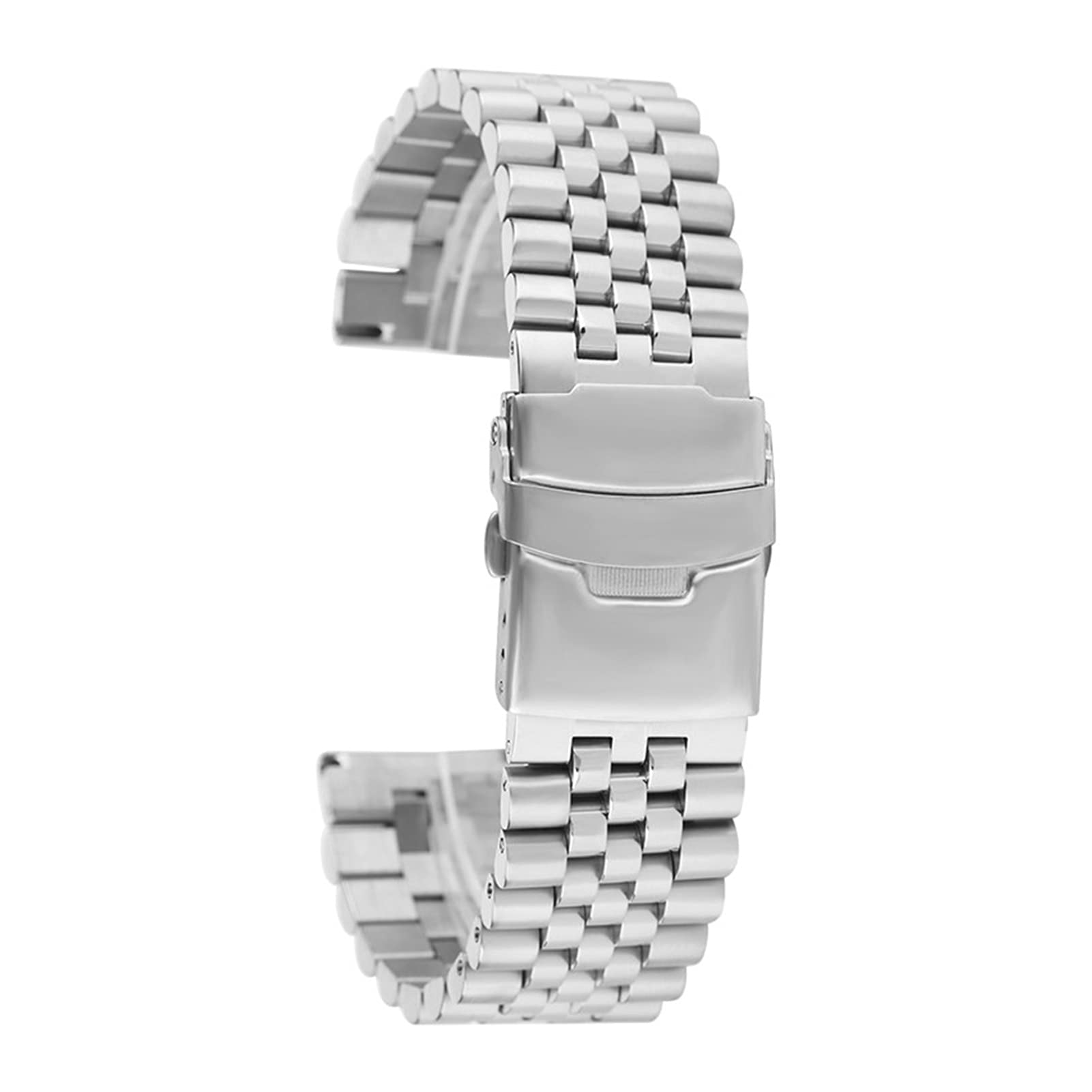 Band da Polso Pieghevole in Acciaio Inox in Acciaio Inox da 24mm in Acciaio Inox in Acciaio Inox (Color : 24mm, Size : Nero)
