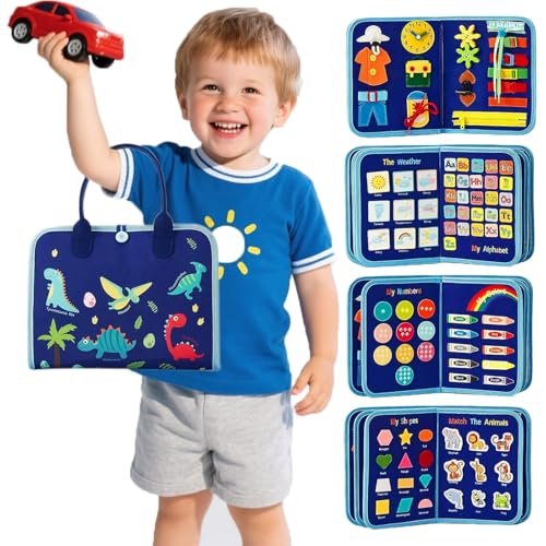 LITEYPP Busy Board Montessori per Bambini 1-6 Anni | Giocattolo Educativo con Cerniere & Puzzle Bambina 2 3 4 5 Anni e...