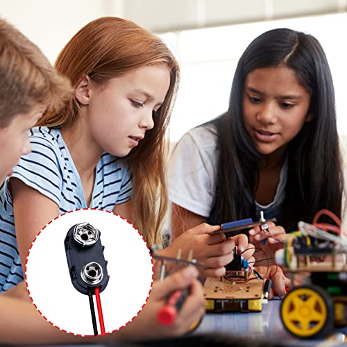 9V Batterieclip 10 Pcs 9V Batterie Anschluss Kabel 9V Batterie Clip Anschluss mit 15cm Anschlusskabel Batterie Snap Anschluss I-Typ Batterie Clip für 9 Volt-Blocks Batterie Schnappverbinder