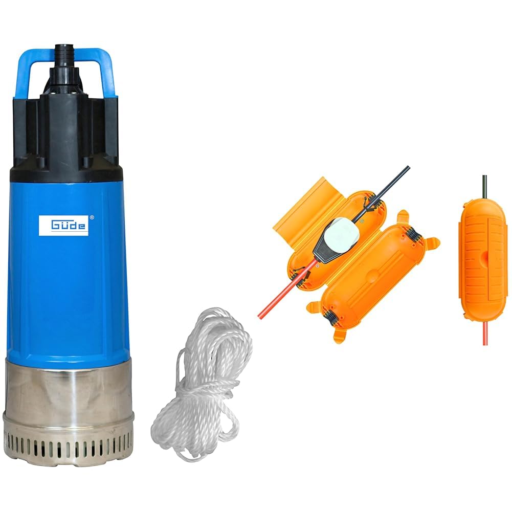 Güde Drucktauchpumpe GDT 1200 I & Brennenstuhl Safe-Box BIG IP44 / Schutzbox für Verlängerungskabel (Schutzkapsel für Kabel im Außenbereich) gelb