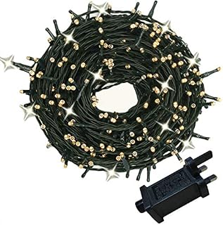 YASENN Fairy Lights Mains Powered 30m 300LED String Lights Parts Twinkling strobes for Outside Indoor Garden Christmas Stree Decorations (Warm White with Cool White strobes)