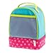 Crocodile Creek Eco Kids Owl Insulated Two Compartment Girls Lunchbox with Handle, 9.5